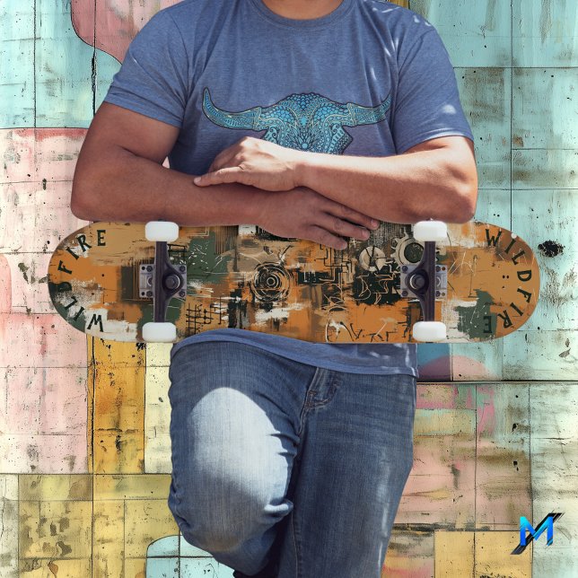 Industriellt inspirerad med Abstrakt Mechanical Ar Mini Skateboard Bräda 18,5 Cm (Skapare uppladdad)