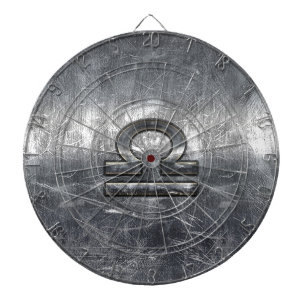 Industriellt Libra Zodiac-tecken i Silver Steel Darttavla