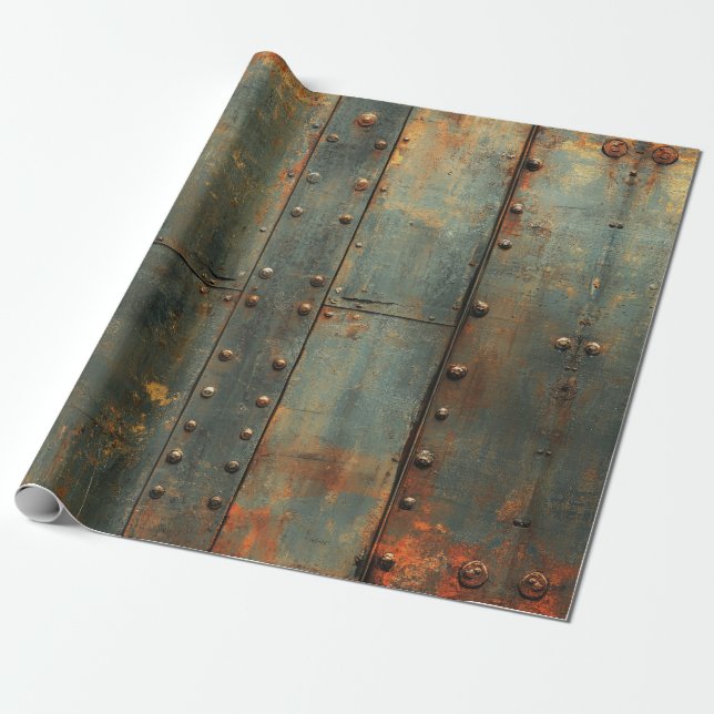 Industriellt metallinslagspapper presentpapper (Utrullad)