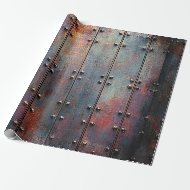 Industriellt metallinslagspapper presentpapper (Utrullad)