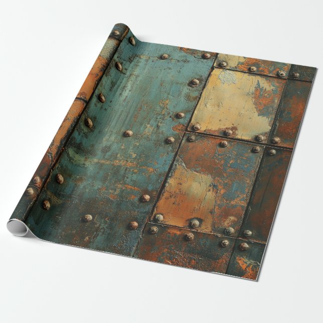 Industriellt metallinslagspapper presentpapper (Utrullad)