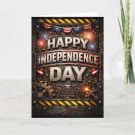Industriellt Patriotiskt Glad Självständighetsdag Helgkort