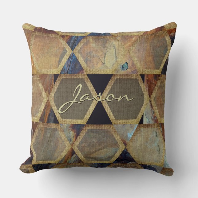 Industriellt rödbrunt bin i stil, estetisk anpassn kudde (Framsida)