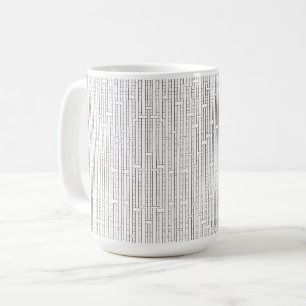 Industriellt rutnät - svart och vitt modern geomet kaffemugg