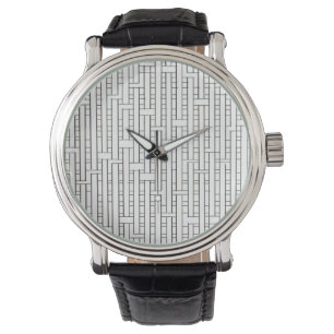 Industriellt rutnät - Svart och vitt modern minima Armbandsur