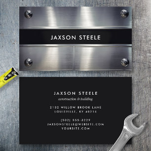 Industriellt Silver Metall Nitad Visitkort