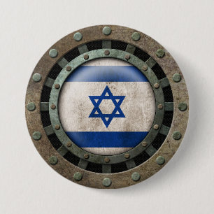 Industriellt stålsätta israeliska den grafiska knapp