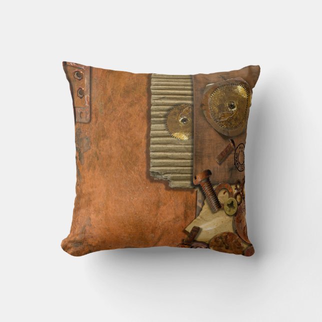 Industriellt steampunktema kudde (Framsida)