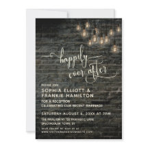 Industriellt tegel Edison-ljus Lyckligt för evigt