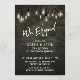 Industriellt tegel med Edison-ljus Vi rymde Inbjudningar