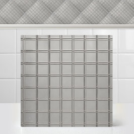 Industriellt titanrutnät metall silver modern rutn kakelplatta