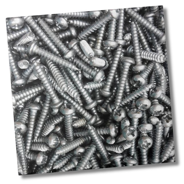 Industriellt unikt Silver-skruvar Verktyg Garage P Kakelplatta (Unique Industrial Silver Screws Tool Garage Patter Ceramic Tile)