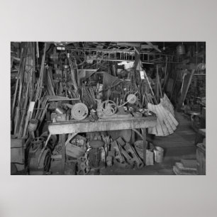 Industrifoto: Kvarn Factory Blacksmith Shop Poster