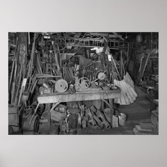 Industrifoto: Kvarn Factory Blacksmith Shop Poster (Framsidan)