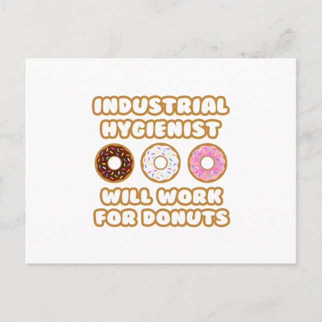 Industrihygienist ... Kommer att fungera för donut Vykort (Framsida)