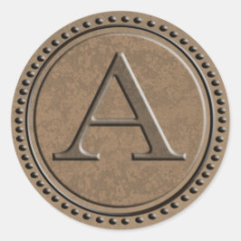 Industrimonogram Brev A Runt Klistermärke