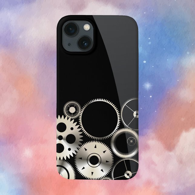 Industriredskap på svart och Grått (Realistic Gears Steampunk Phone Case)