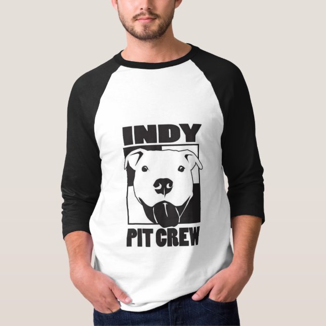 Indy gropbesättningsman 3/4 Raglan för sleeve Tee Shirt (Framsida)