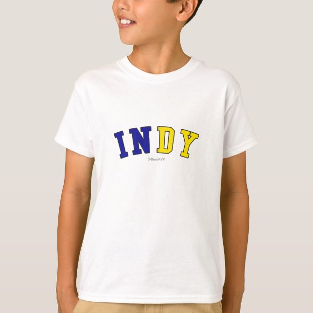 Indy i Indiana statlig flaggafärger T-shirt (Framsida)
