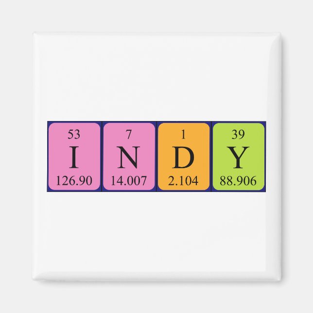 Indy periodiskt återkommande magnet bord namn (Framsidan)