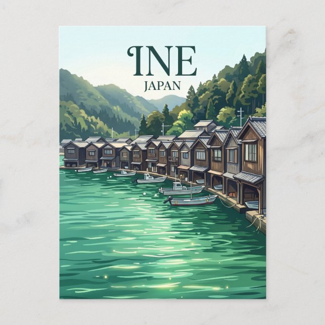 Ine no Funaya Japan Vykort (Framsida)