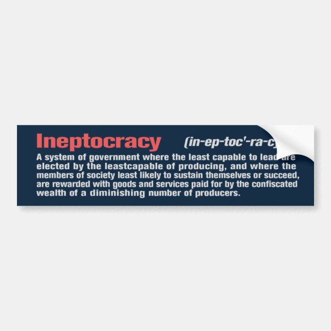 Ineptocracy Bildekal (Framsidan)