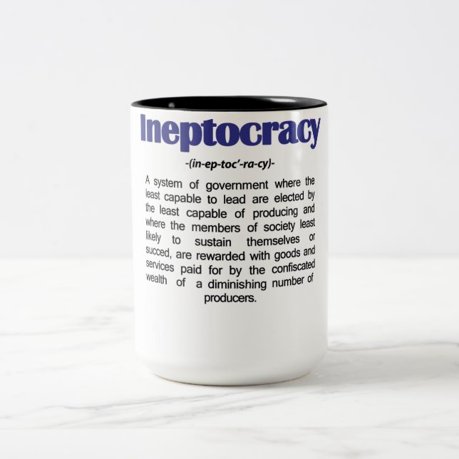 Ineptocracy definitionmugg Två-Tonad mugg (Center)