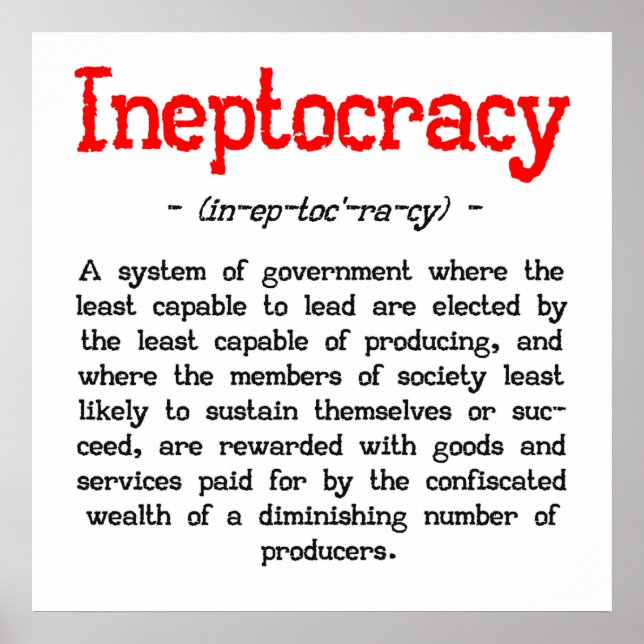 Ineptokracy Definition Poster (24" x24") (Framsidan)