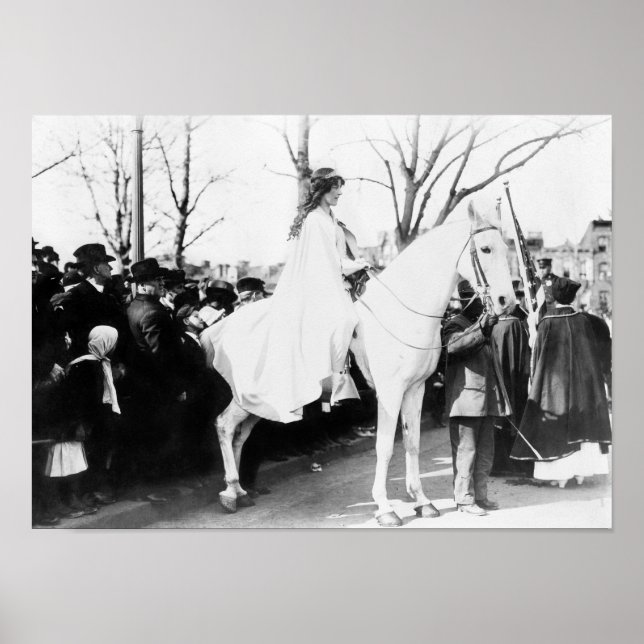 Inez Milholland on White Horse - Woman Suffrage Poster (Framsidan)