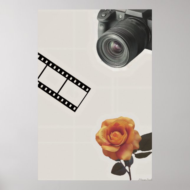 Infångad blomning: Kamera, film och roskollage Poster (Framsidan)