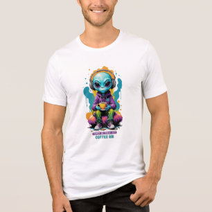 Infångad i utskuren kaffe på   Cute Alien Art T Shirt