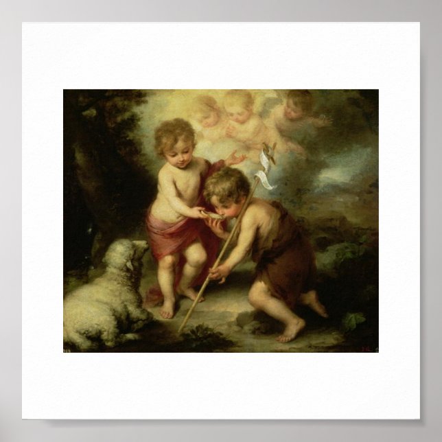 Infant Jesus and John the Baptist circa 1600's Poster (Framsidan)