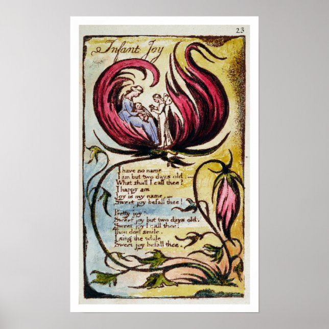 "Infant Joy", tallrik 23 från "Sång i Oskuld och Poster (Framsidan)