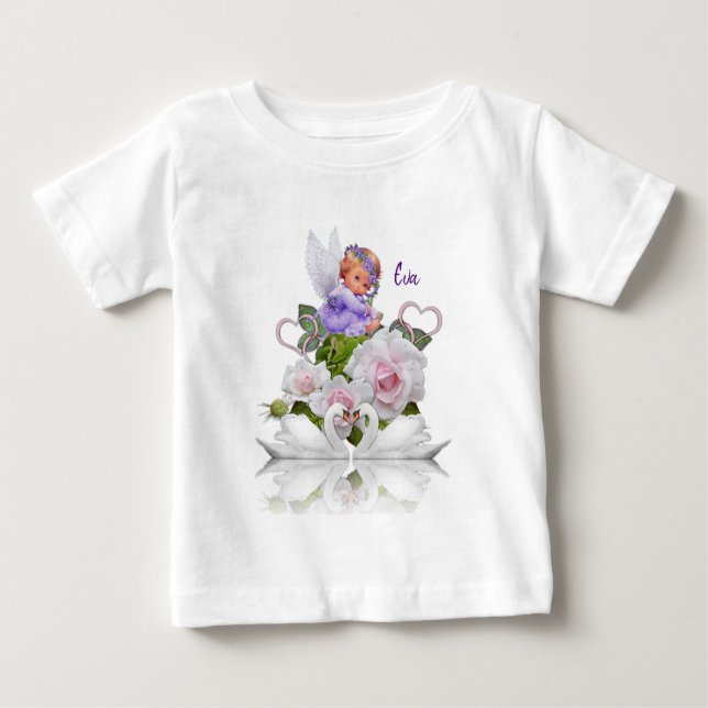 Infant Shirt Angel White Svanar T Shirt (Framsida)