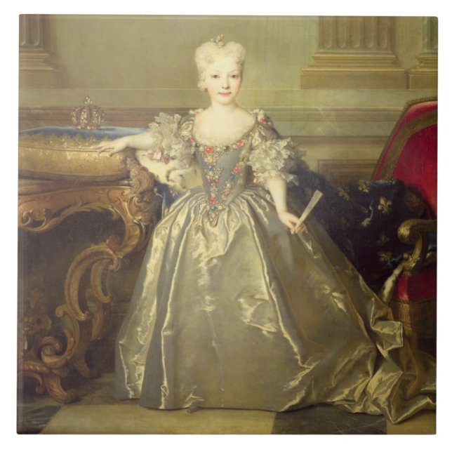 Infanta Maria Ana Victoria de Borbón, 1724 (olja Kakelplatta (Framsidan)