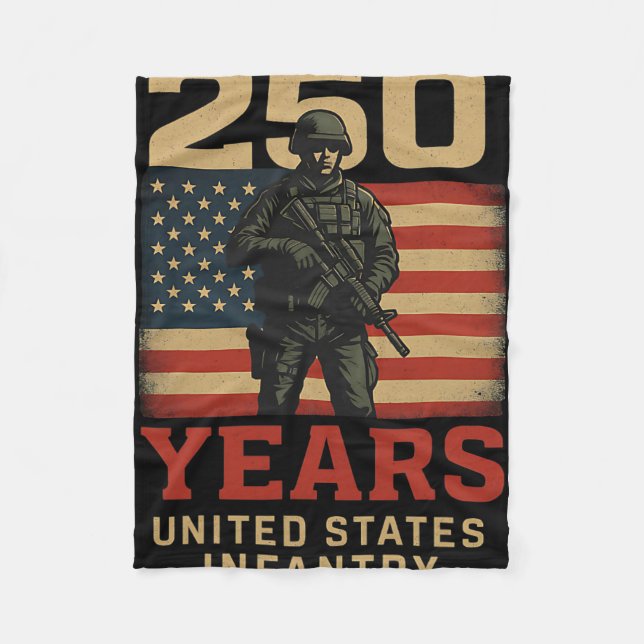 Infanteri 250 år USA Fleecefilt (Framsidan)