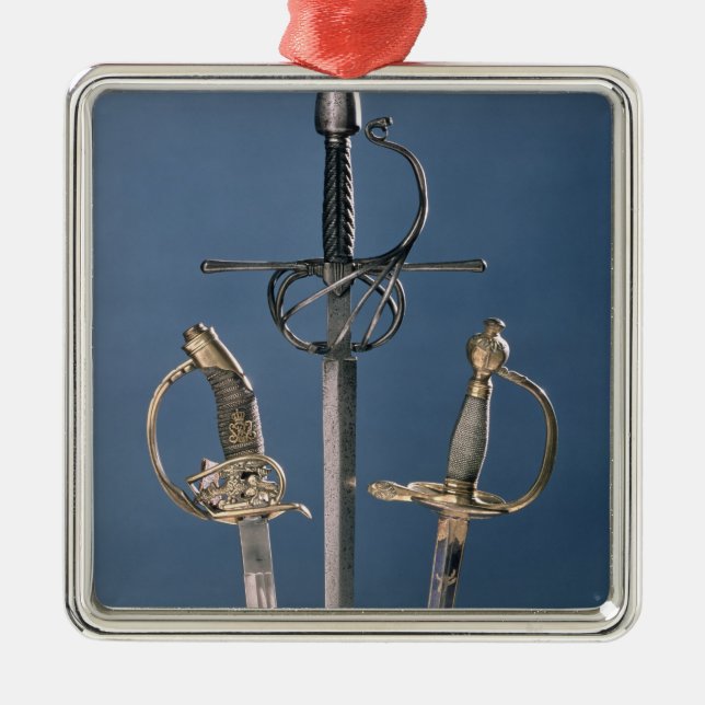 Infanteritjänstemans svärd julgransprydnad metall (Framsidan)