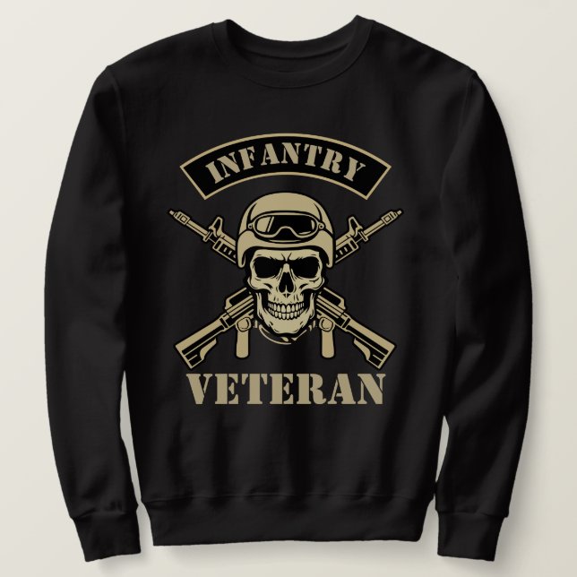 Infanteriveteran Lång Ärmad Tröja (Design framsida)