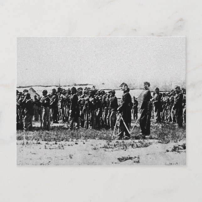 Infantry Civil Krig Färgad Troops Vykort (Framsida)