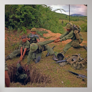 Infantry Platon in Operation Oregon Vietnam Krig Poster