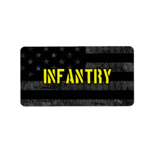 Infantry Subdued American Flagga Adressetikett