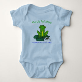 Infant's Frog on a Lily Pad Blue Bodysuit T Shirt