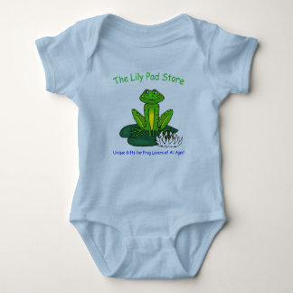 Infant's Frog on a Lily Pad Blue Bodysuit T Shirt