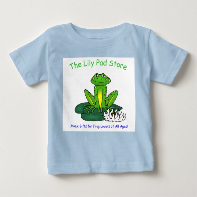 Infant's Frog on a Lily Pad Blue T-Shirt (Framsida)