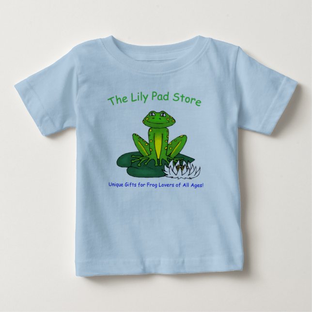 Infant's Frog on a Lily Pad Blue T-Shirt (Framsida)
