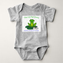 Infant's Frog on a Lily Pad Gray Bodysuit