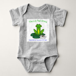 Infant's Frog on a Lily Pad Gray Bodysuit T Shirt