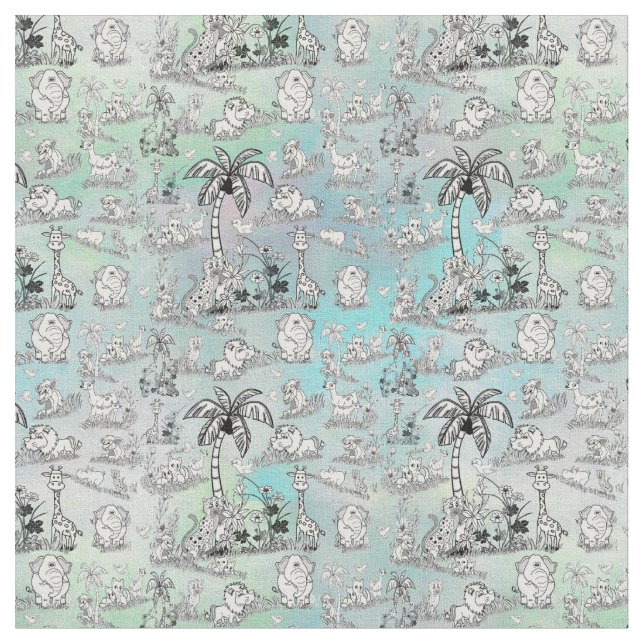 Infärgning av teckning-konst för Tapet Tyg (Närbild)