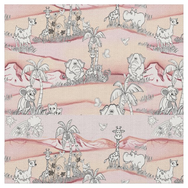 Infärgning av teckning-konst för Tapet Tyg (Närbild)