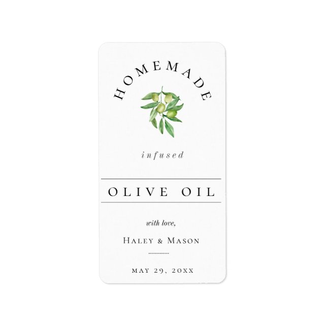 Infekt Flaska-märke för olivoljefunktion Adressetikett (Framsidan)